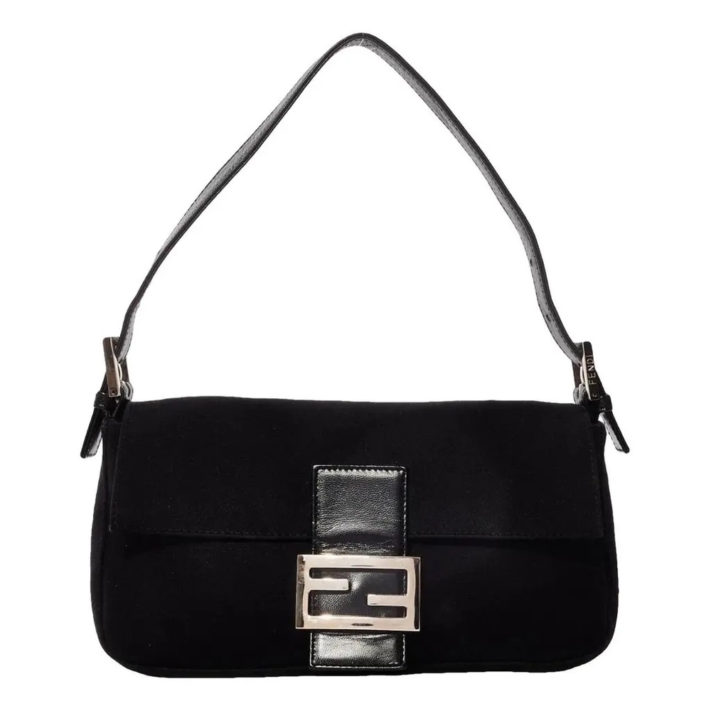 Women's Fendi Baguette Black Cloth Shoulder Bag